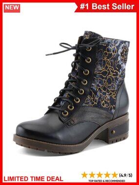 L'Artiste Marty-flow Women's Ankle Bootie with Artistic Mixed Materials and